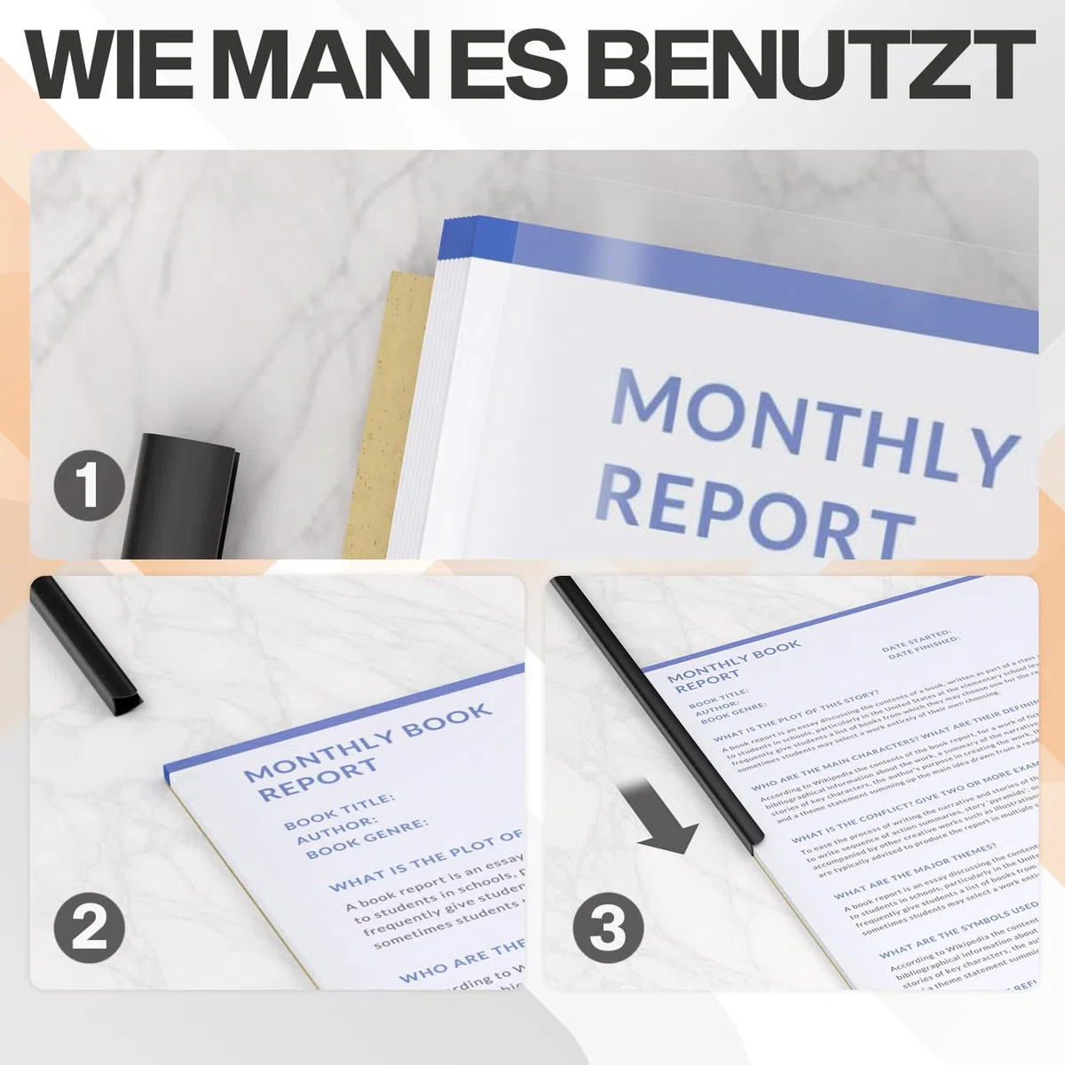 ACROPAQ - 5 x Klemmschienen-Set - Zum Binden von bis zu 30 Blatt, ohne Bindemaschine