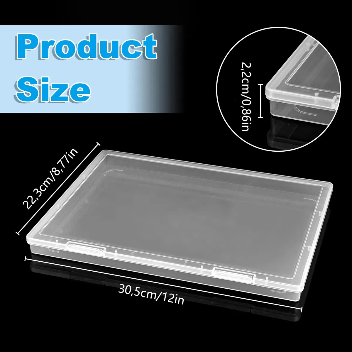 8 Stück Archivbox A4, Transparent Kunststoffboxen, Dokumentenbox Tragbare Archivboxen, Aufbewahrungsbox mit Deckel, Heftbox A4 für Dokumente, Briefe, Sammelalben, Zeitschriften