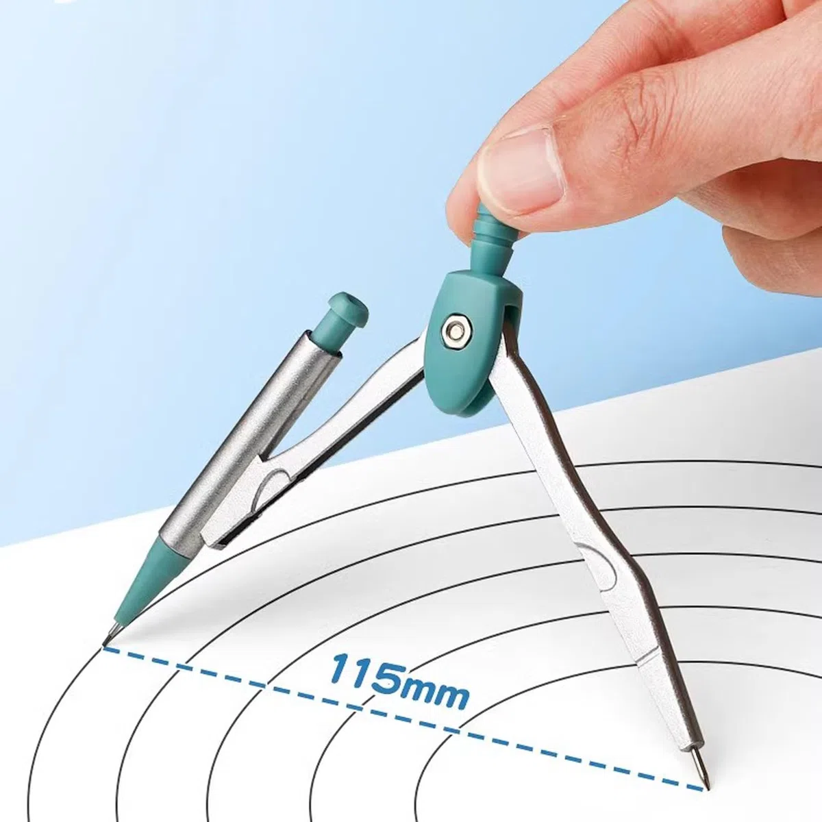 Mathe-Set, Winkelmesser-Set, Mathe-Geometrie-Set, 8-teilig, mit Aufbewahrungsbox, Schülerbedarf, Zeichenkompass, inklusive Winkelmesser, Linealen, Zirkel, Anspitzer, Minenminen, Bleistift, Radiergummi