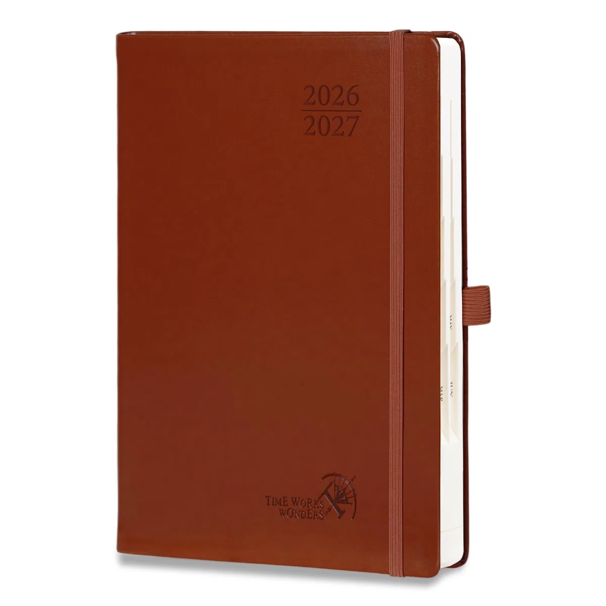 POPRUN Tagesplaner 2026–2027, eine Seite pro Tag, (A5-Größe 14,5 x 21,6 cm), akademischer Planer (Juli 2026–Juni 2027), stündliches Terminkalender mit Hardcover, monatlichen Registerkarten und