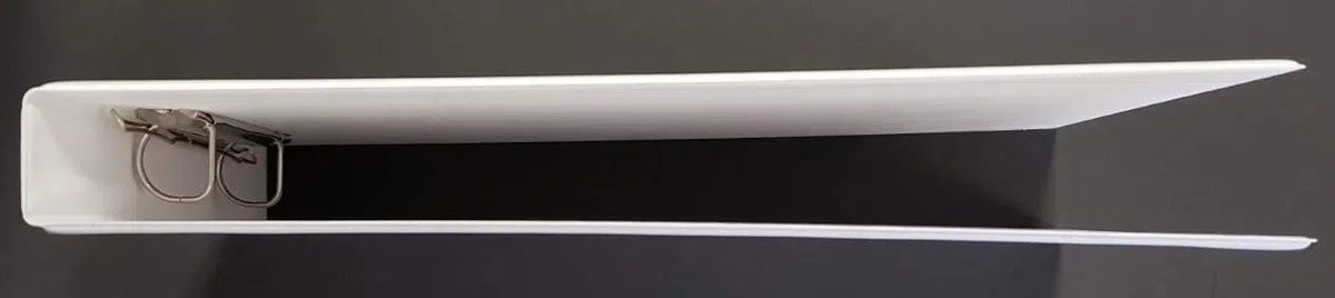 10x Ringbuch A4 Weiß Querformat Ordner mit Sichttasche | 10er Set A4 Ordner in Weiß Querformat mit Drahtniederhalter & transparenter Einschubtasche auf der Vorderseite.