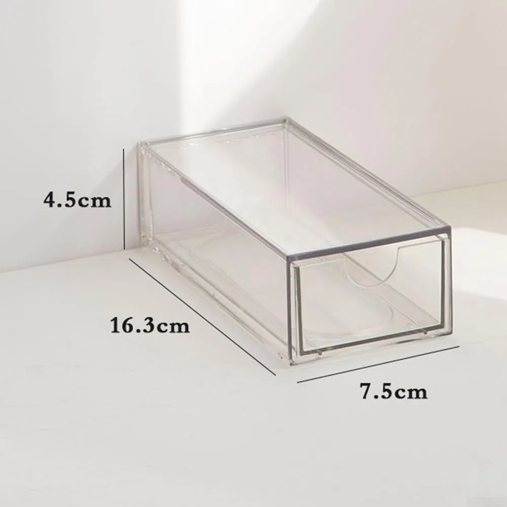 Set mit 5 transparenten Acryl-Schreibtischboxen mit Schubladen, transparenter Aufbewahrungsschrank für Büro, Zuhause und Bastelbedarf (A)