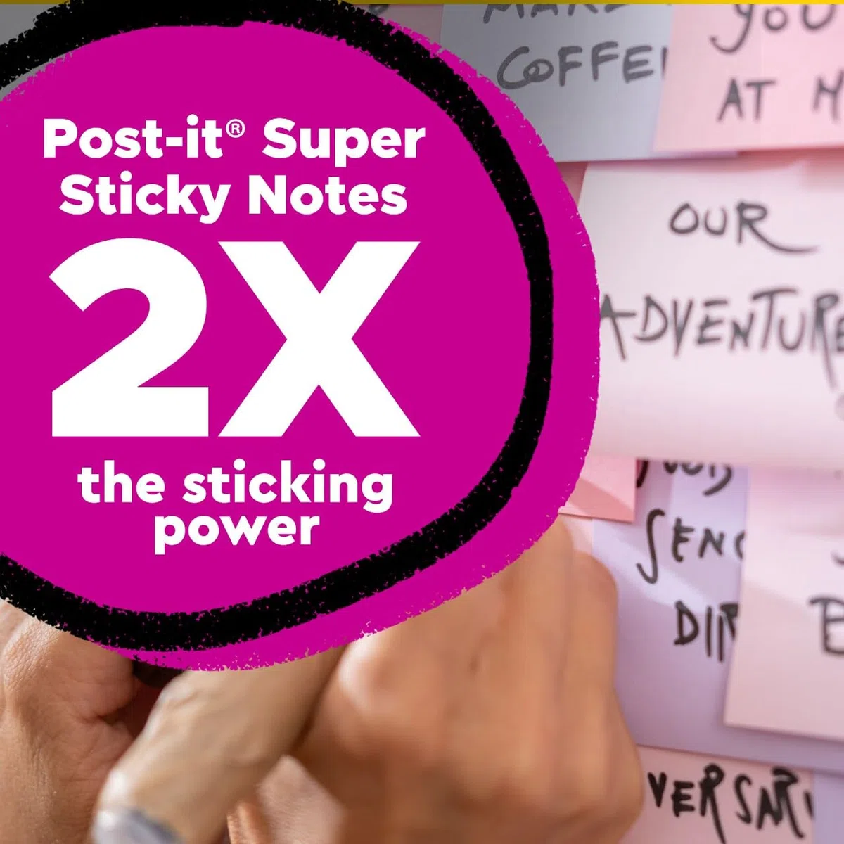 Post-it Super Haftnotizen, 100 % recyceltes Papier, 7,6 cm x 7,6 cm, 70 Blatt pro Block, Wanderlust-Pastelle, Schulbedarf und Büroartikel (3 Stück)
