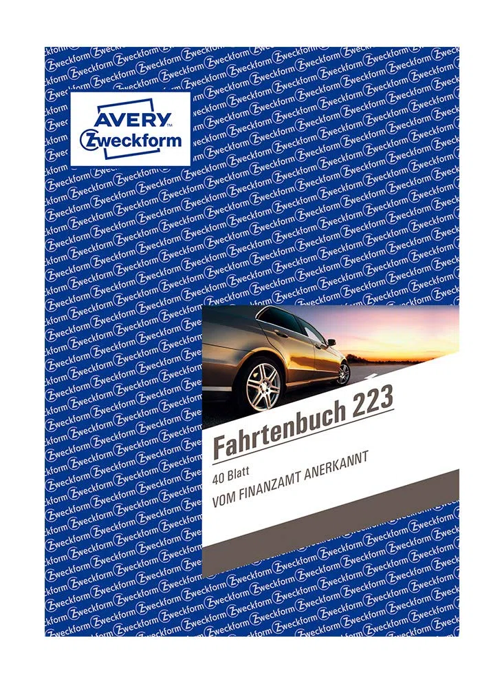 Avery Zweckform 223 Fahrtenbuch - A5, weiß (40 Blatt | PKW | DIN A5, 5 Stück)