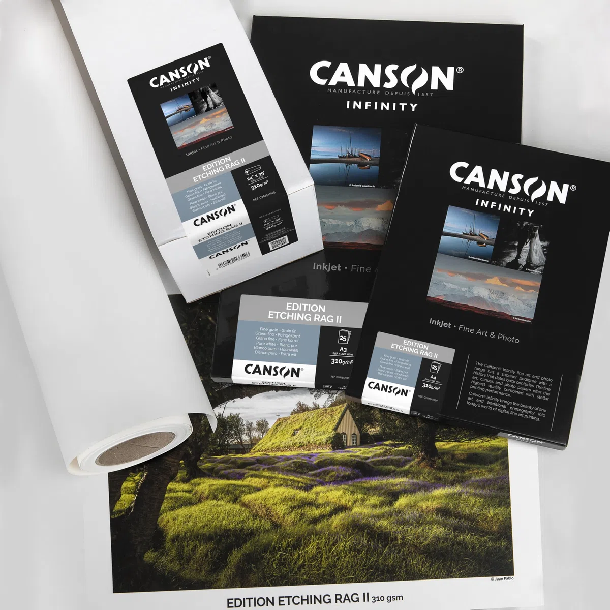 Canson Infinity Edition Etching Rag, digitales Fotopapier, feine Körnung, 310 g, Box, A3-29,7 x 42 cm, Weiß, 25 Blatt