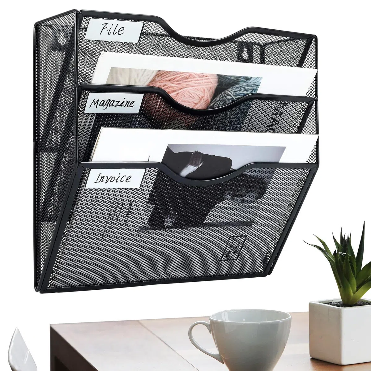Wand Organizer Für Dokumente 3-Etagen Metall-Ablage mit Sortierfächern | Wandregal Ablage Organizer Für Schreibtisch Büro Zuhause Klassenzimmer