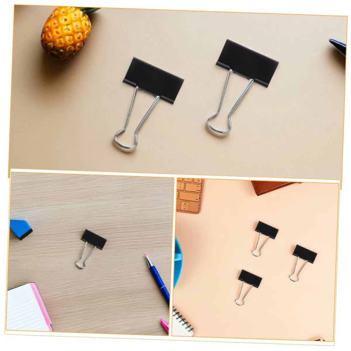 60 Stück Große Binderclips in Schwarz aus Metall für Büro | Hochleistungs Ausführung, Vielseitig für Papiere und Lebensmittelbeutel, Geeignet für Besprechungen und Lernunterlagen