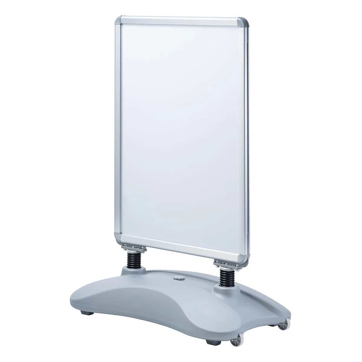 SEVICO Kundenstopper DIN A1 Mobil Alu Rahmen, 2 Folien Doppelseitig, mit Wasser befüllbar, Wetterfest, Grau, Indoor/Outdoor - Plakatständer, Gehwegaufsteller, Werbetafel, Werbeaufsteller