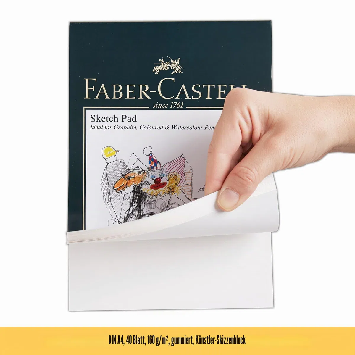 Faber-Castell A4 Skizzenblock & Dose mit 120 Polychromos Künstlerstiften, Kunstset Erwachsene Malbücher, Bastelbedarf, Zeichnen, Skizzieren, lichtecht, Schulen, Zuhause, College