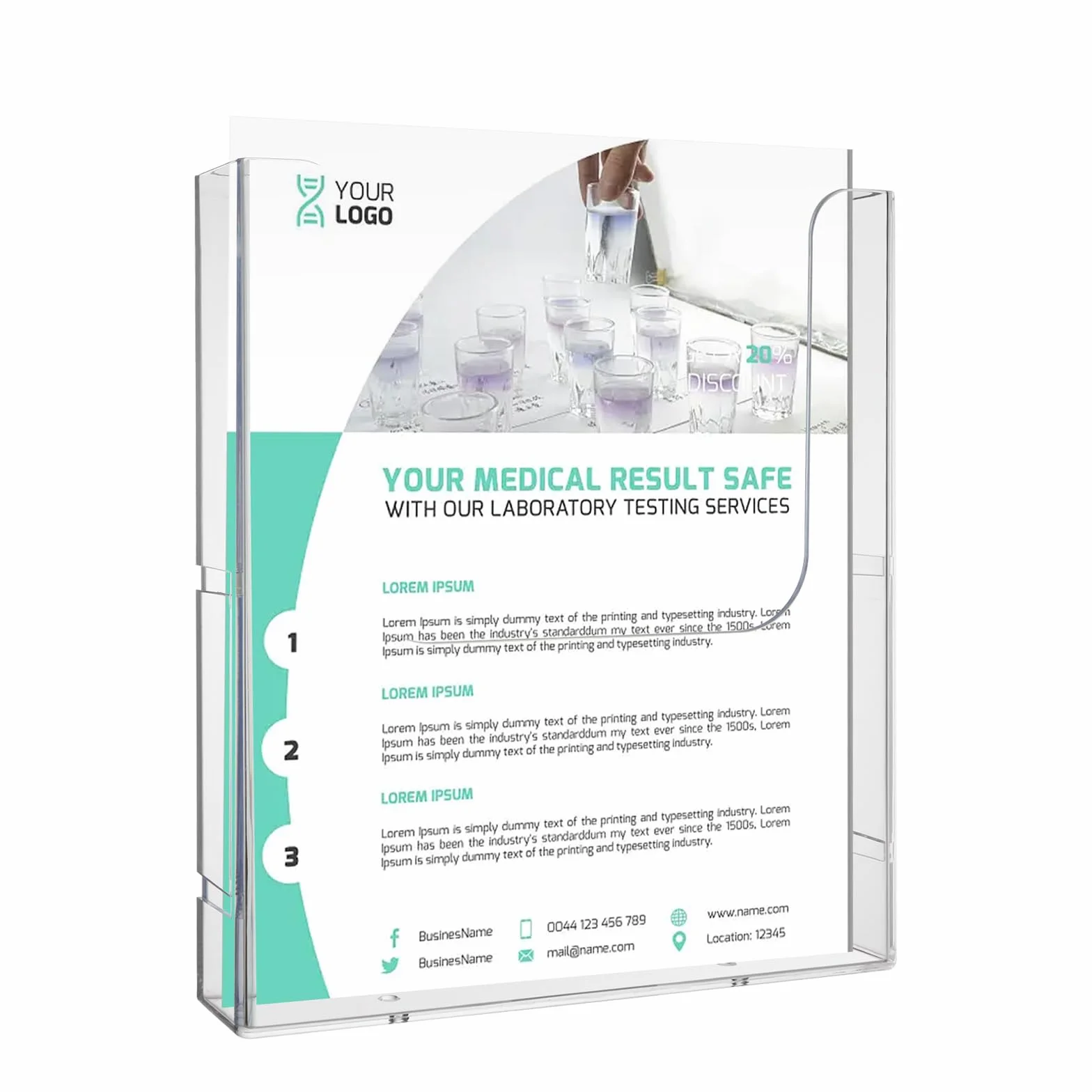 4 Stück DIN A4 Wandprospekthalter, Transparent Prospekthalter A4, Flyerhalter Acryl, Prospekthalter Wand, Flyer Aufsteller, Flyerständer Prospektständer Wandmontage
