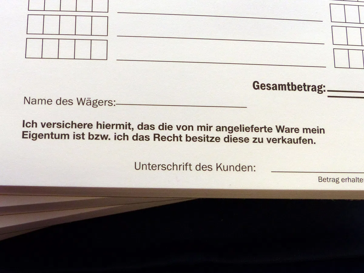 10x Ankaufquittung - Gutschrift - Materialeingang DIN A5, 2-fach selbstdurchschreibend,2x50 Blatt weiß/grün - gelocht (22608)