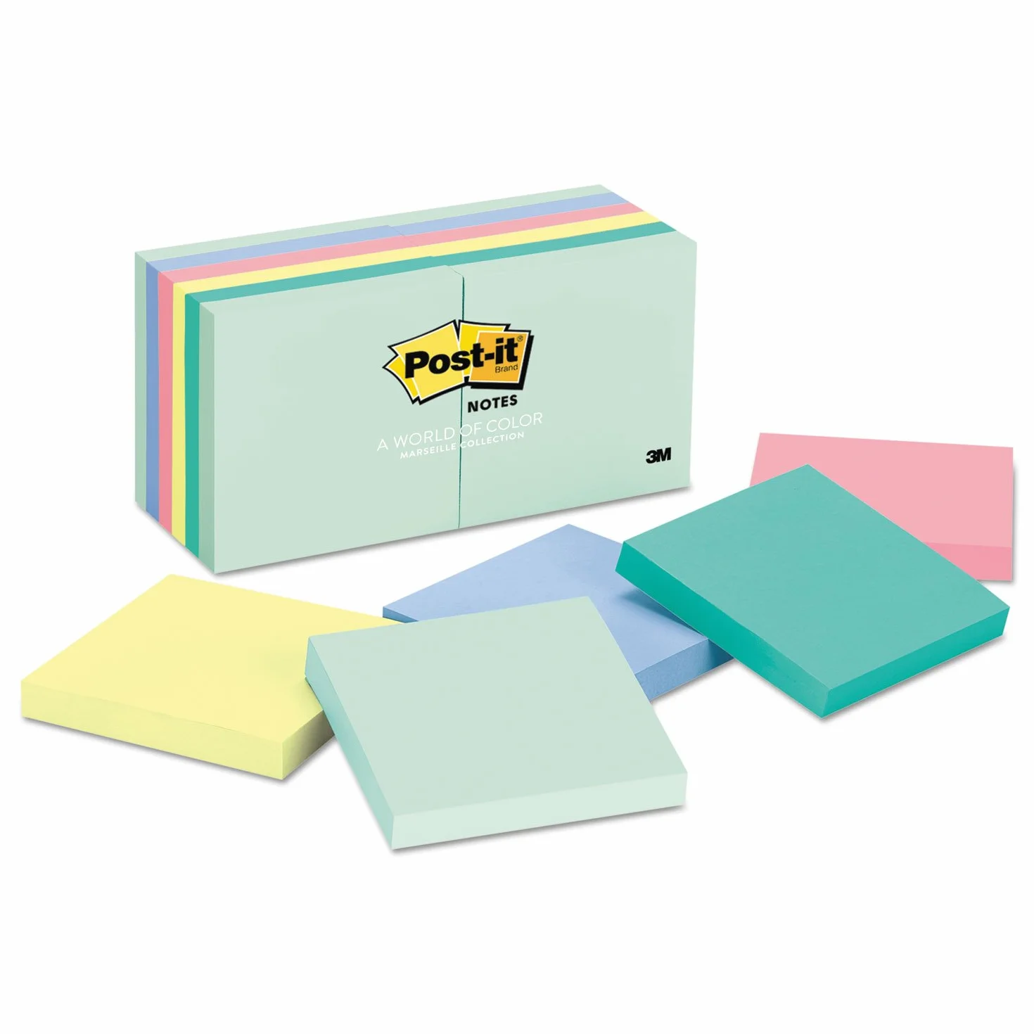 mmm654ast – Post-it Original Pads in Pastell Farben