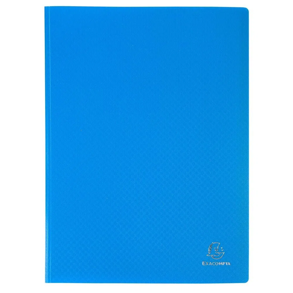 Exacompta 8822E 20er Pack Sichtmappe Opak aus blickdichtem Kunststoff für DIN A4 mit 20 Kristallhüllen perfekt für die Schule und das Büro Aktenhülle Prospekthülle 1 Stück blau