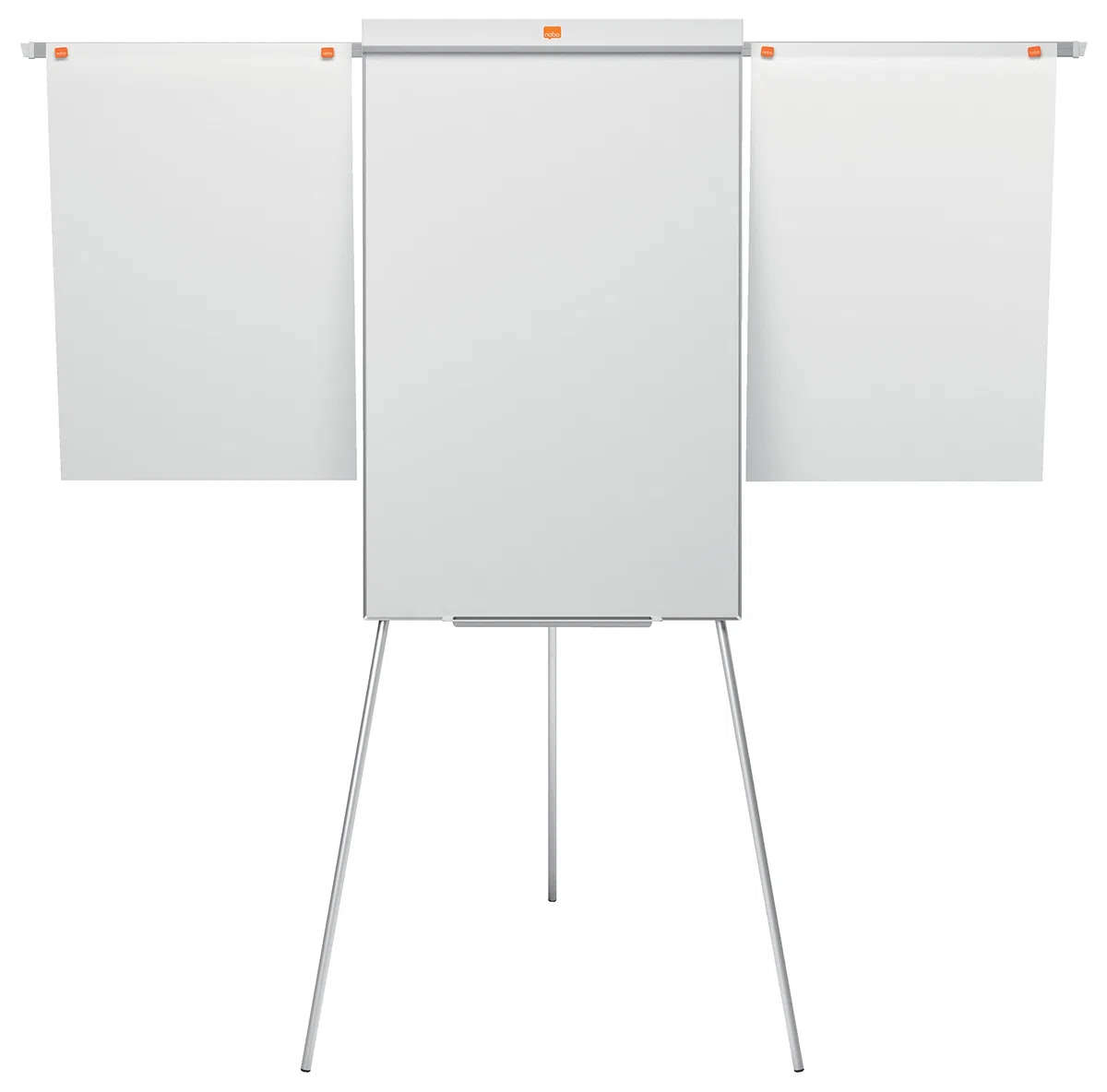 Nobo Impression Pro Magnetische Flipchart/Whiteboard aus Stahl mit Verlängerungsarmen, 3-fache Breite, höhenverstellbare Tafel, mit Stifthalter & Aufhängung für Flipcharts, weiß, 1901918