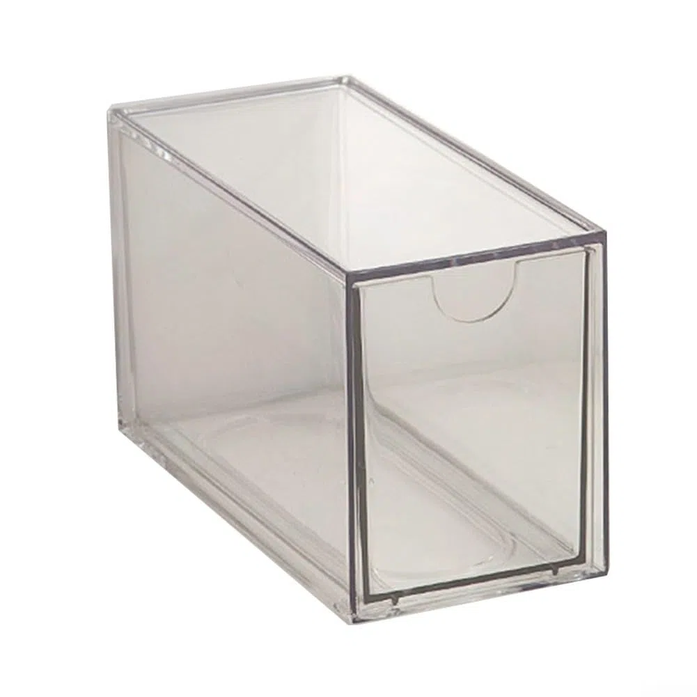 Set mit 5 transparenten Acryl-Schreibtischboxen mit Schubladen, transparenter Aufbewahrungsschrank für Büro, Zuhause und Bastelbedarf (A)