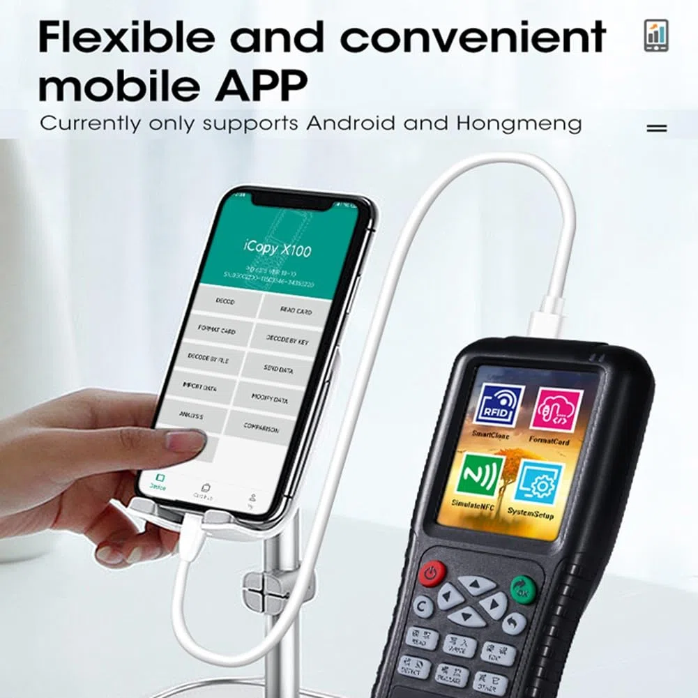 Joselin X100 RFID NFC Smart Card Reader Writer + 5xUID Schlüsselanhänger RFID Duplizierer ID IC Karte Programmierer Verschlüsselter Schlüssel Kopierer