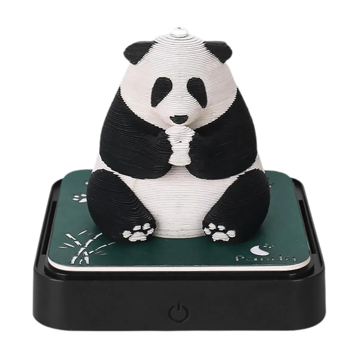 Tischkalender 2025 3D Kunst Schreibtisch Kalender Notiz mit LED Und Acrylbox Dekorativ Und Funktional Als Ornament für Wohnzimmer Zuhause Büro Schlafz, Panda