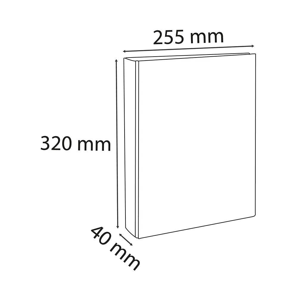 Exacompta 54385E 10er Pack Ringbücher 2 Ringe Füllhöhe 25mm, Rücken 40mm, aufgeklebtes Rückenschild, für DIN A4 Kunststoffbezug aussen und innen, rot
