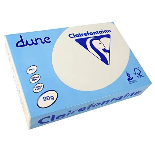 Clairefontaine 5 Stück Kopierpapier 500 Blatt Dune 90 g A4 210 x 297 mm FSC zertifiziert/TCF weiß