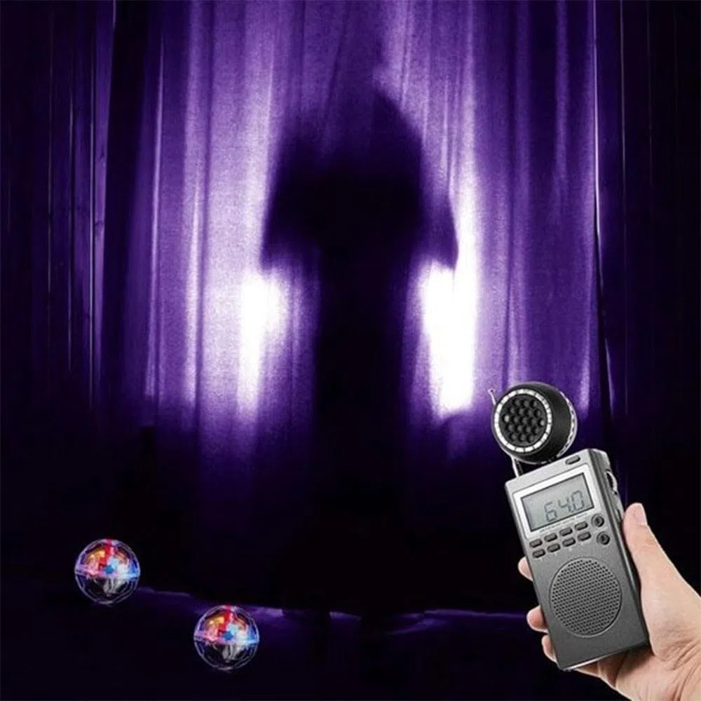 Paranormal Jagdset mit Radio & LED-Kugeln, tragbares Geisterkommunikations-Kit mit Lautsprecher für Spiritisten, hohe Empfangsempfindlichkeit für Innen- und Außenbereiche(6PC)