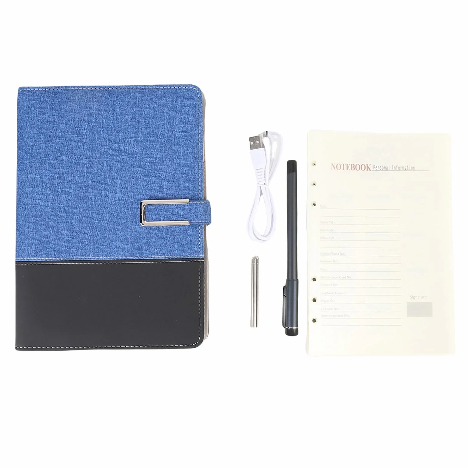 Asixxsix Bluetooth Digital Smart Pen Notebook -Set, Echtzeitsynchronisierung für die Digitalisierung, Umwandlung in Text-, Speichern- und Teilen von Papiernoten, Zum Lernen, Büro, (BLUE)
