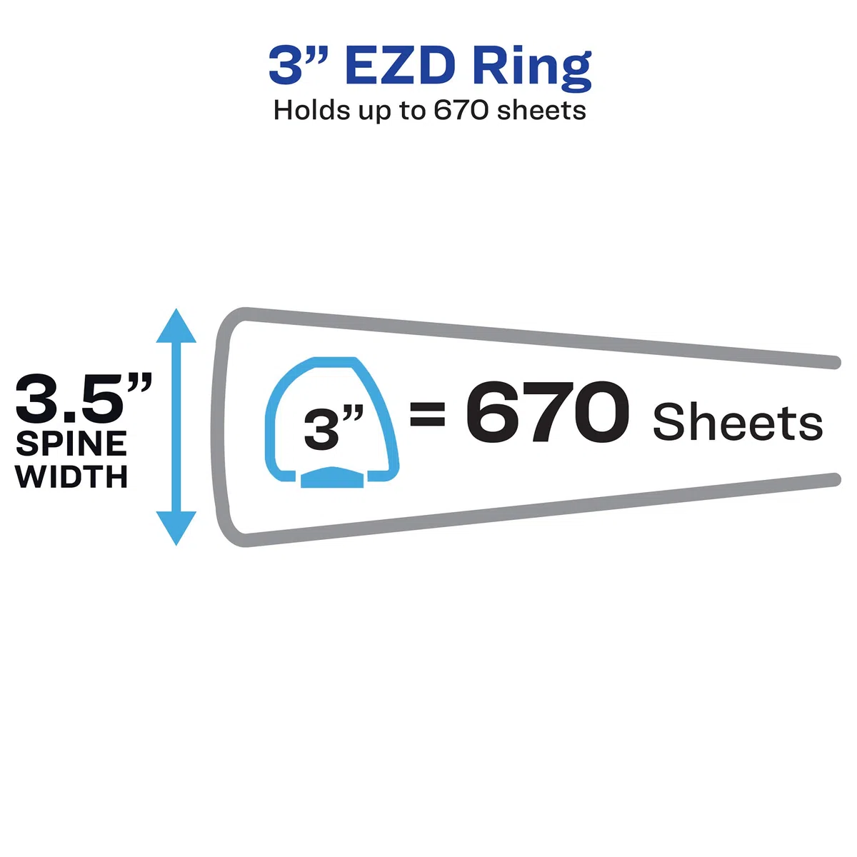Avery Durable Clear View 3-Ringbinder, 7,6 cm Ringbinder, 4 weiße Ordner (09203)