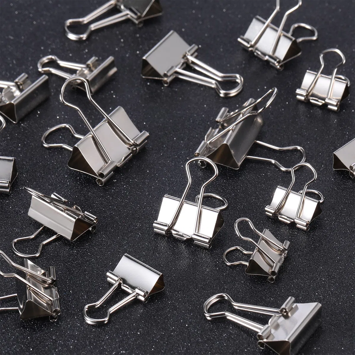 TecUnite 150 Stück Binder Clips Papierklemm Clips Verschiedene Größen Silber