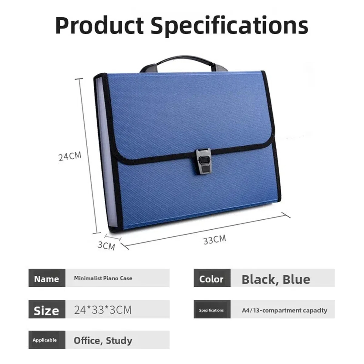 Fächermappe Akkordeon-Dateiordner | Tragbarer A4-Papier-Organizer, mehrschichtiger Ordner for Prüfungsdokumente von Studenten(Blue)