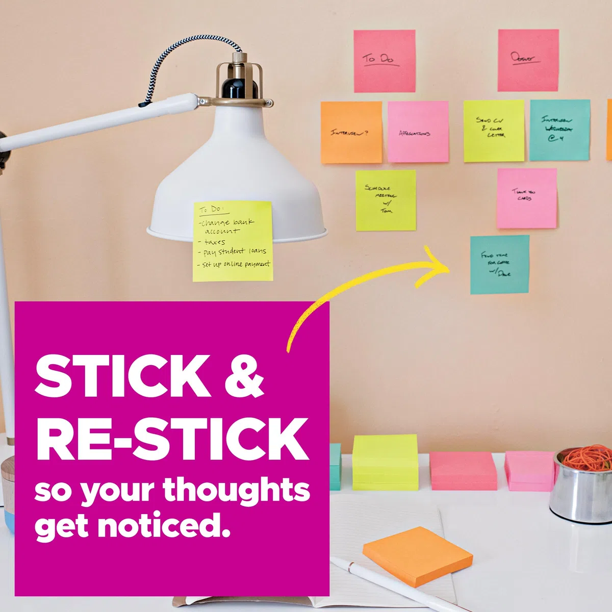 Post-it Mini-Super-Haftnotizen, 4,8 x 4,2 cm, Kanariengelb, 8 Blöcke/Packung, 90 Blatt