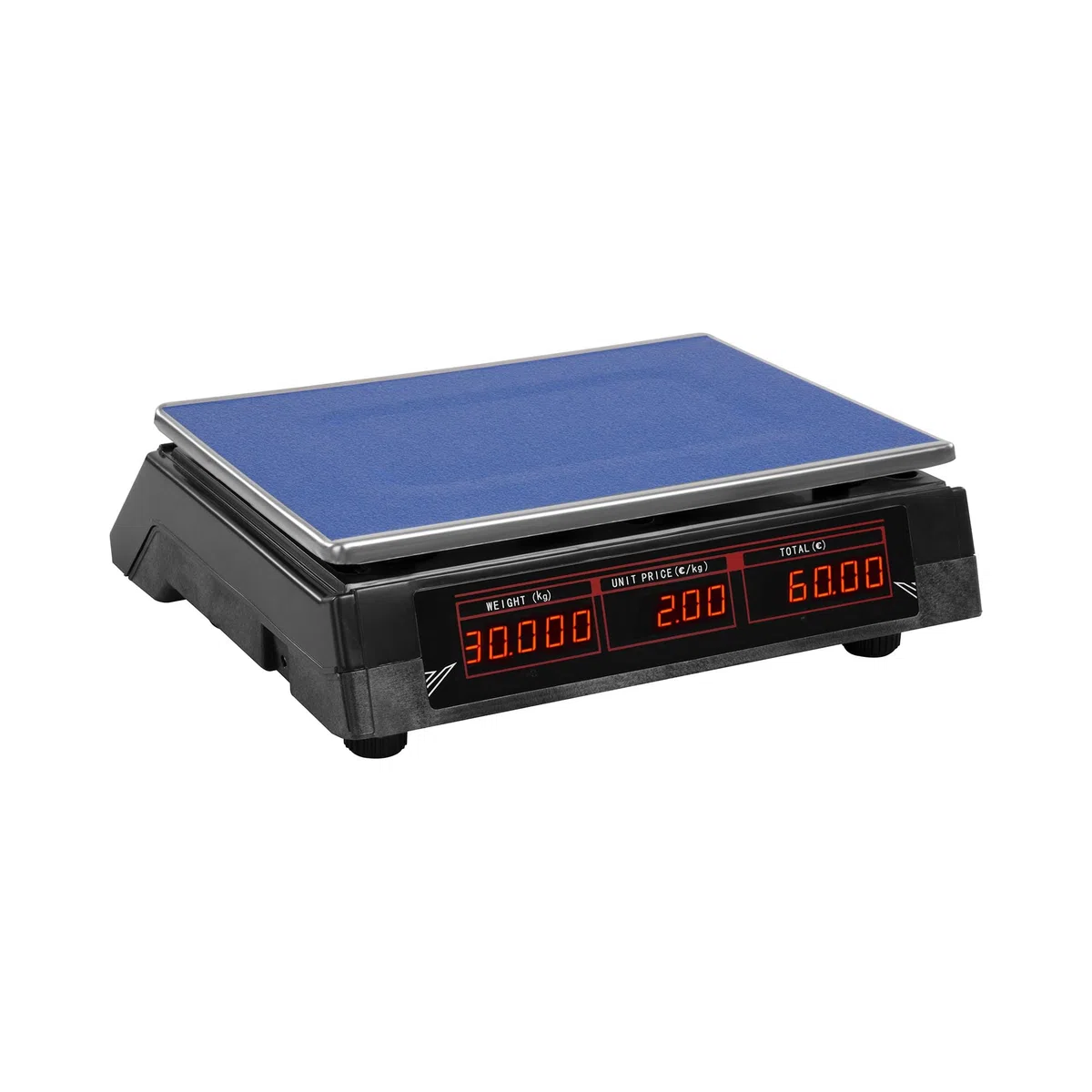 Steinberg Systems Kontrollwaage Digitalwaage Tischwaage (bis 30 kg, Genauigkeit 2 g, LED-Display, Akku bis 40 Std. Betrieb, versch. Funktionen) Schwarz