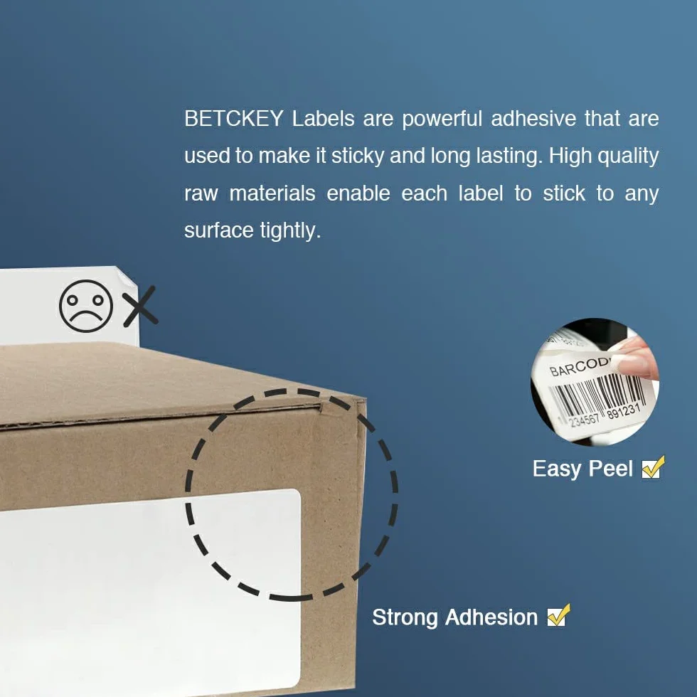 BETCKEY - 10 Rollen DK-22212 Endlosetiketten (Film) Kompatibel mit Brother, 62mm x 15.24m, 10 Etiketten für Brother QL Etikettendrucker (2 Wiederverwendbare Etikettenhalter)