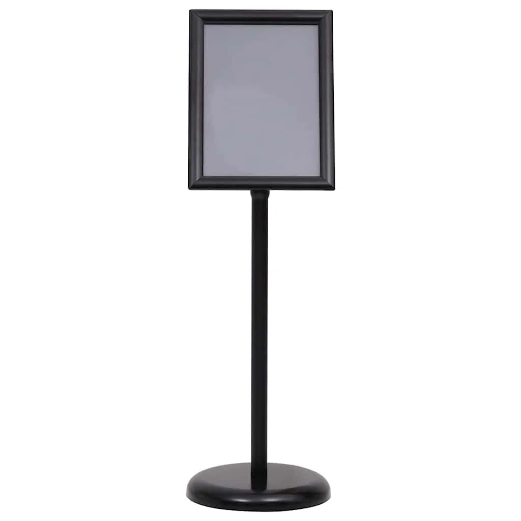 2er Set Plakatständer Schwarz, Höhenverstellbarer Infoständer aus Aluminium für Innen- und Außenbereich, Flexibler Kundenstopper für Messen und Verkaufsräume, 32,7 x 24 cm