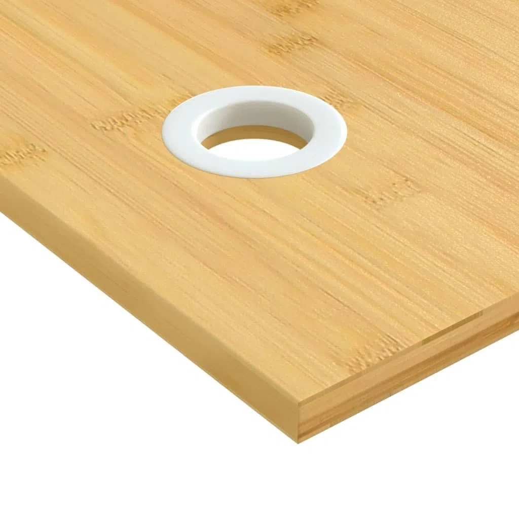 Schreibtischplatte Bambus 100x60x1,5 cm mit Kabelloch, ergonomisches Schreibtisch Zubehör für Homeoffice und Gaming, platzsparende Arbeitsplatte mit Kabelmanagement
