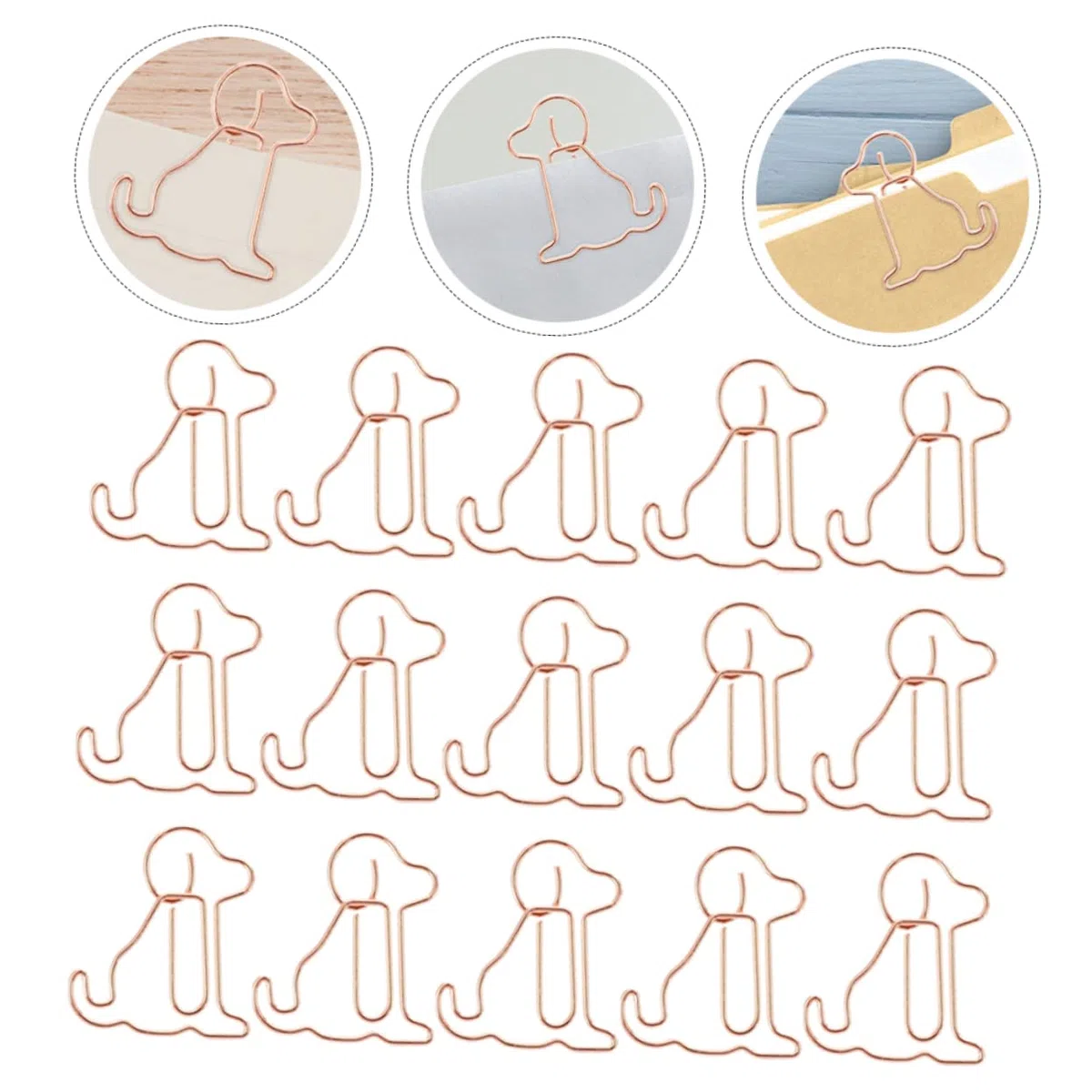DOITOOL 3 Sätze Rose Gold Welpenpapierklammer Süße Büroklammern Papierklemmen Büroklammer Befestigen Cartoon-büroklammer Papierclips Büroklammern Süß Roségold Metall 50 Stück * 3