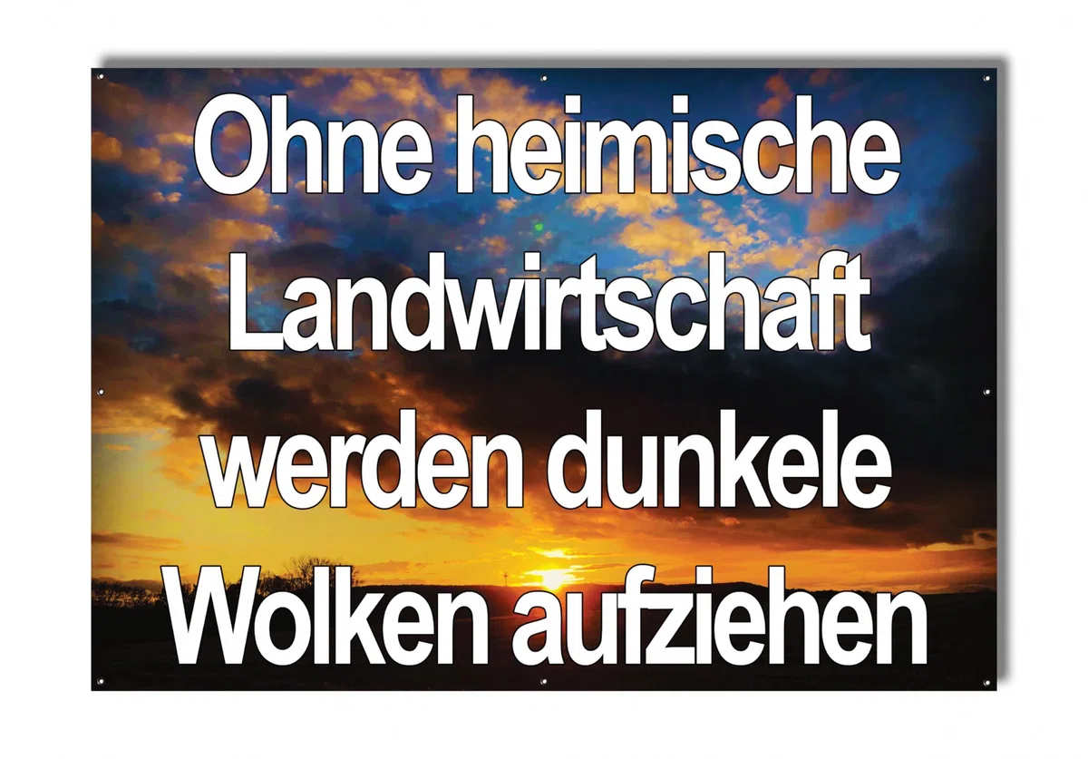 Protestbanner für Demo Landwirtschaft - Banner für Bauernprotest (Dunkle Wolken 3)