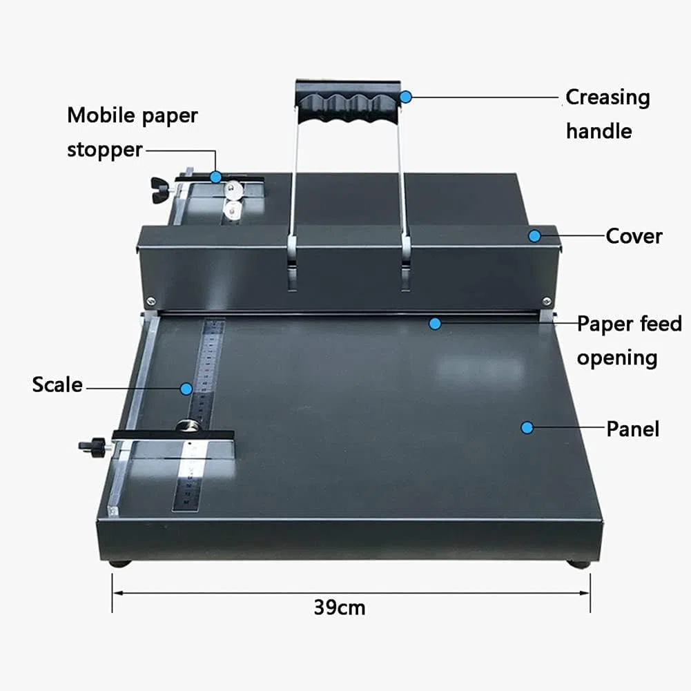 Falzmaschine Für Papier, 350 Mm, Manuelle Falzmaschine, A3/a4-papierfalzmaschine, Tisch-hochleistungs-papierfalzmaschine Aus Metall Für Grußkarten, Broschüren, Fotopapiere