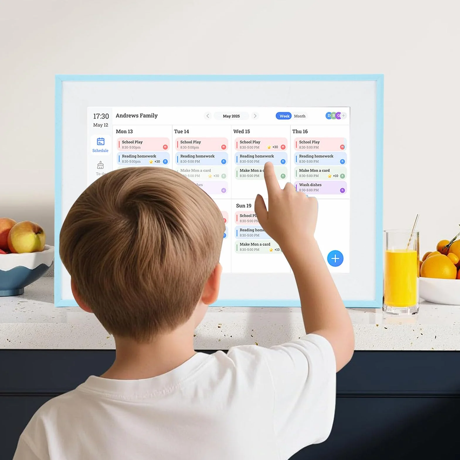 Elprico 10.1 Zoll Digitaler Kalender, Digitale Kalender- und Chore -Diagramm, Intelligentes Touchscreen Interactive Display für Familienpläne, WiFi Smart Family Planner, für Zuhause und