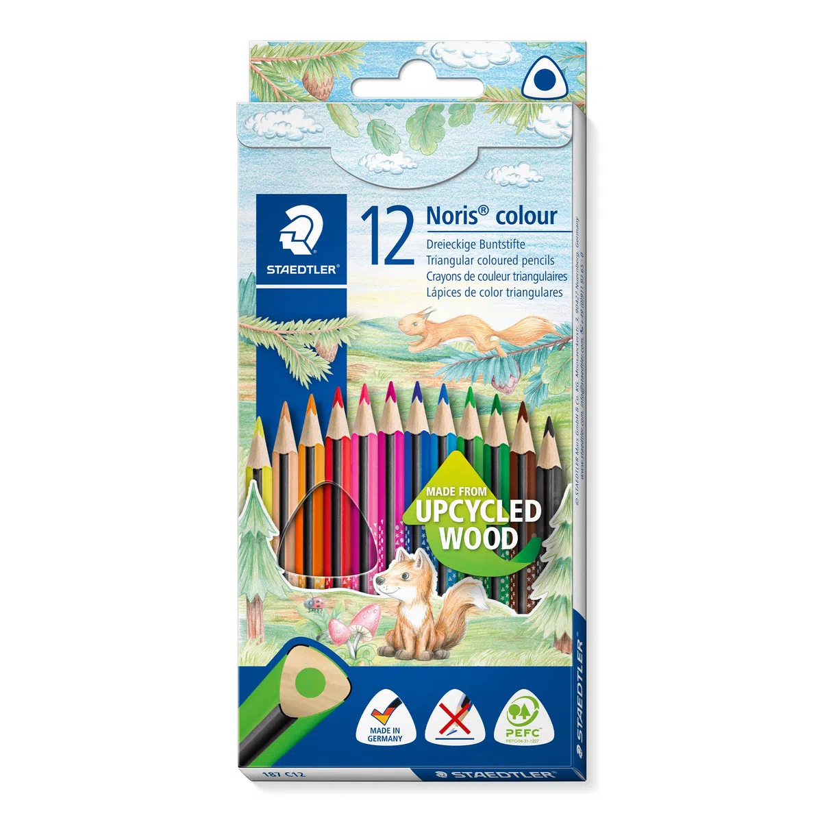 STAEDTLER Buntstifte Noris colour, ergonomisches Dreikantformat, rutschfeste Soft-Oberfläche, hohe Bruchfestigkeit, WOPEX Material, 5 Sets mit 24 Farben und 20 Sets mit 12 Farben, 187 CA-1