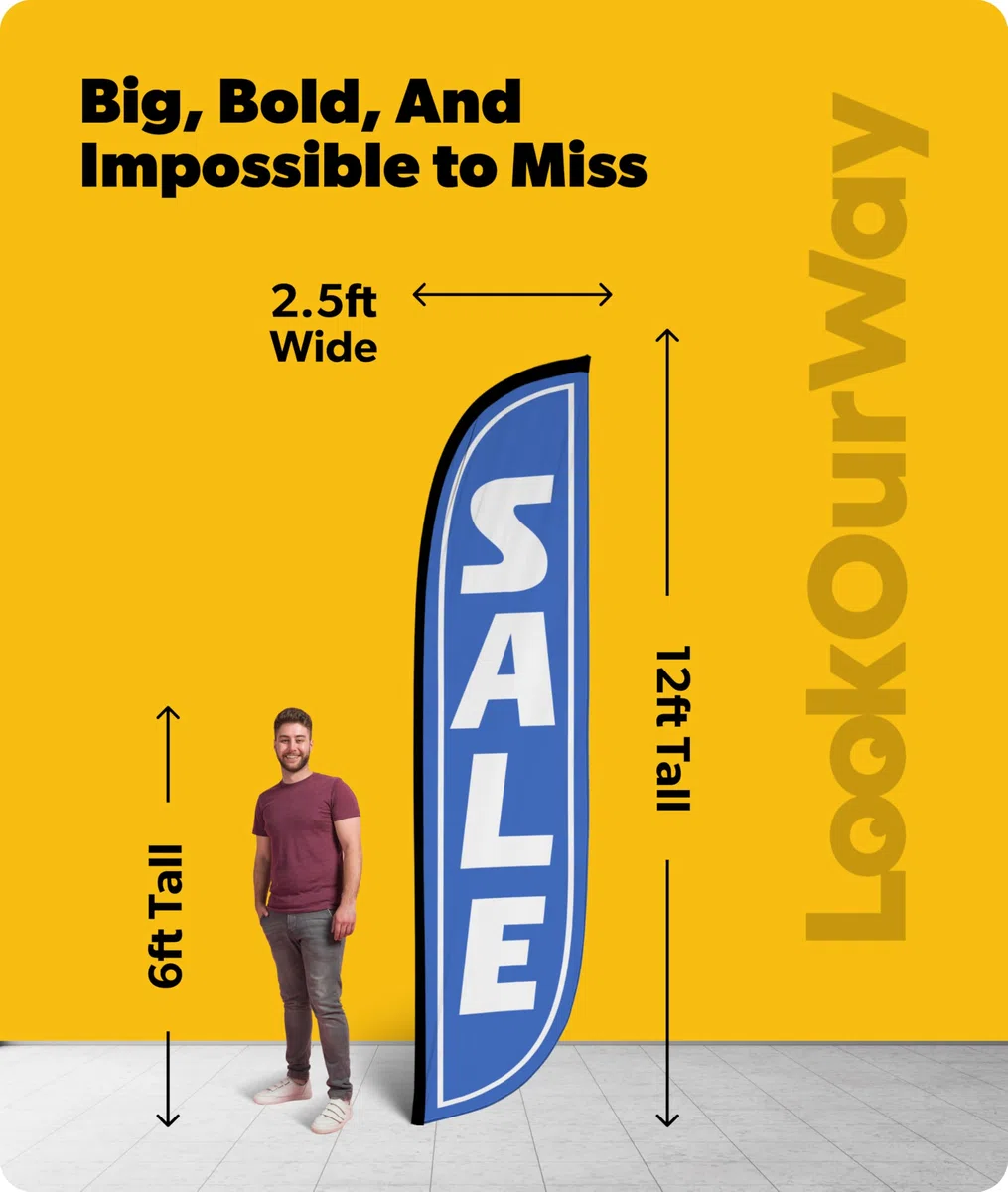 LookOurWay Feder Flagge, 12-feet