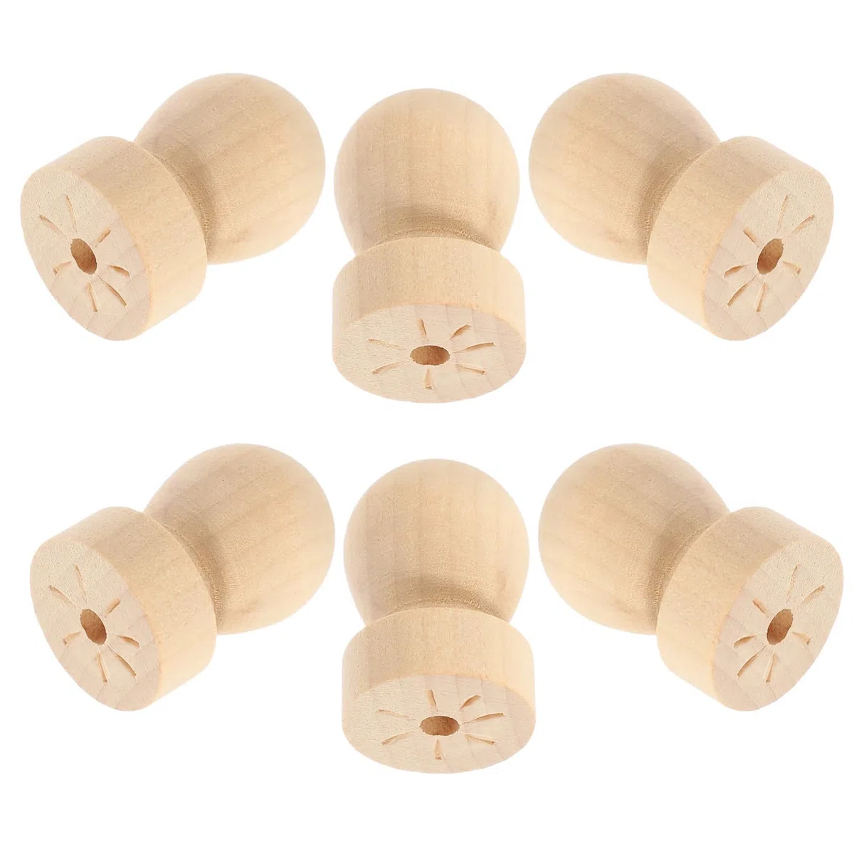 Lurrose 5 Sätze Dübel Holz Blanko Stempel Griff Ersatzstempel Wachs Adresse 6 Stück * 5
