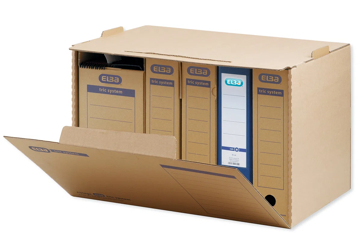ELBA Systemcontainer, 5 Stück, stapelbar, braun