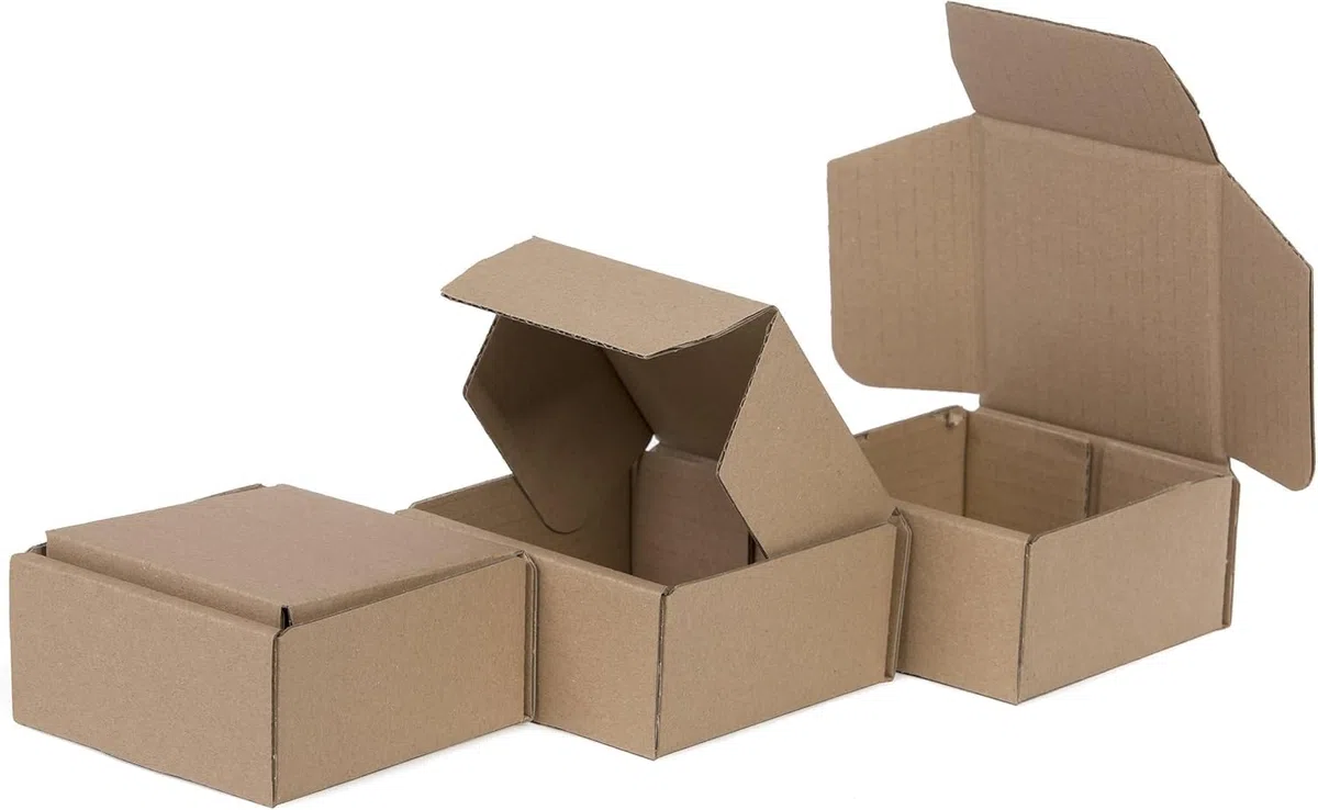 500 Stück Faltkarton 150x150x50 mm Innenmaß Versandkarton E-commerce Karton 1-Wellig 400G Braun Kartonage Verpackung Postkarton Versandschachtel Paket Päckchen