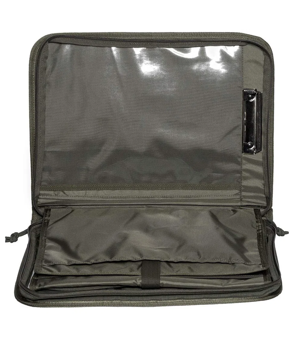 Tasmanian Tiger TT File Server MKII Din A4 Ringordner Schreibmappe, Organizer Dokumenten-Tasche mit integr. Ringordner & Klemmbrett (Oliv)