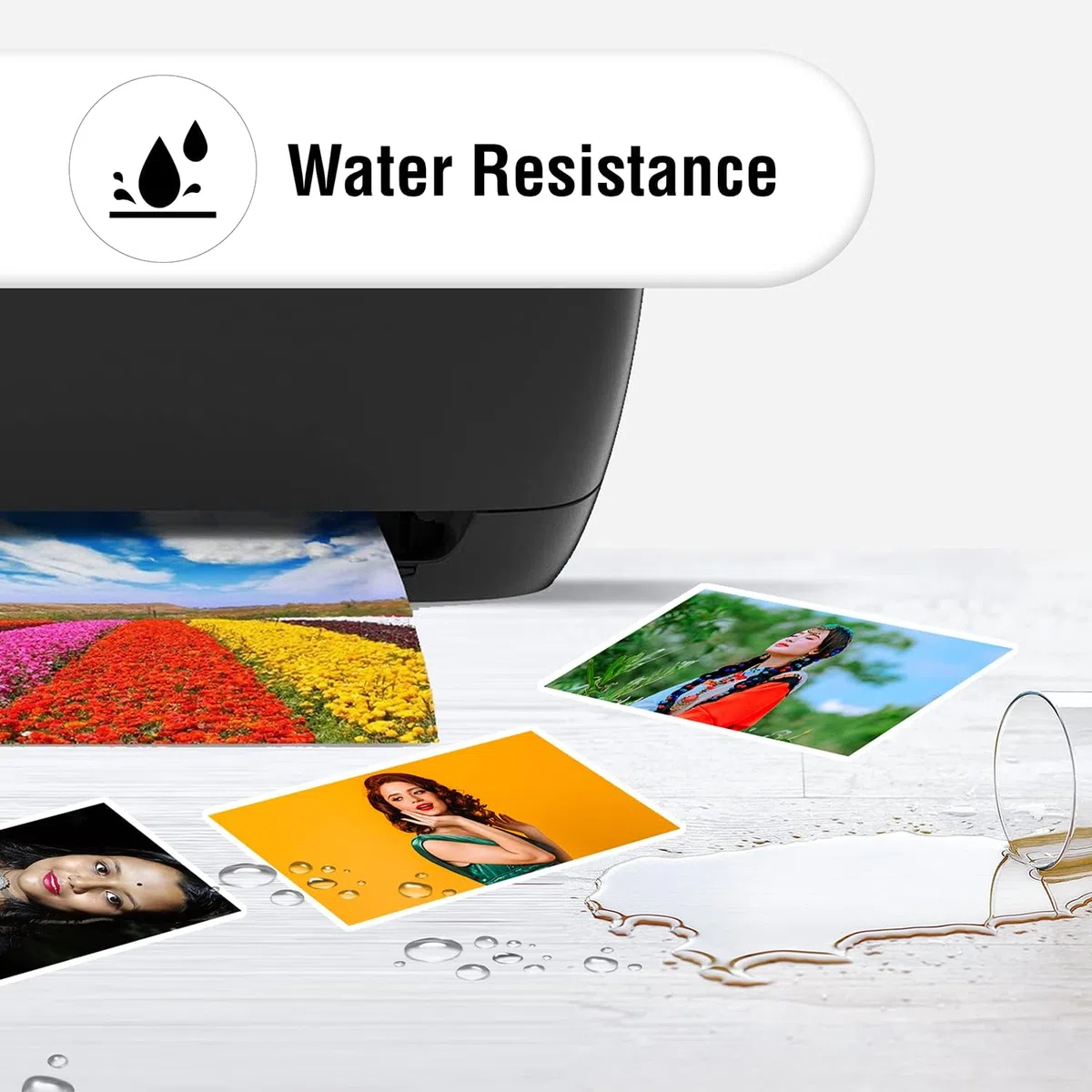 VMS Professionelles Fotopapier, 130 g/m², A4, glänzend, wasserabweisend, 4 x 50 Blatt, kompatibel mit allen Tintenstrahldruckern