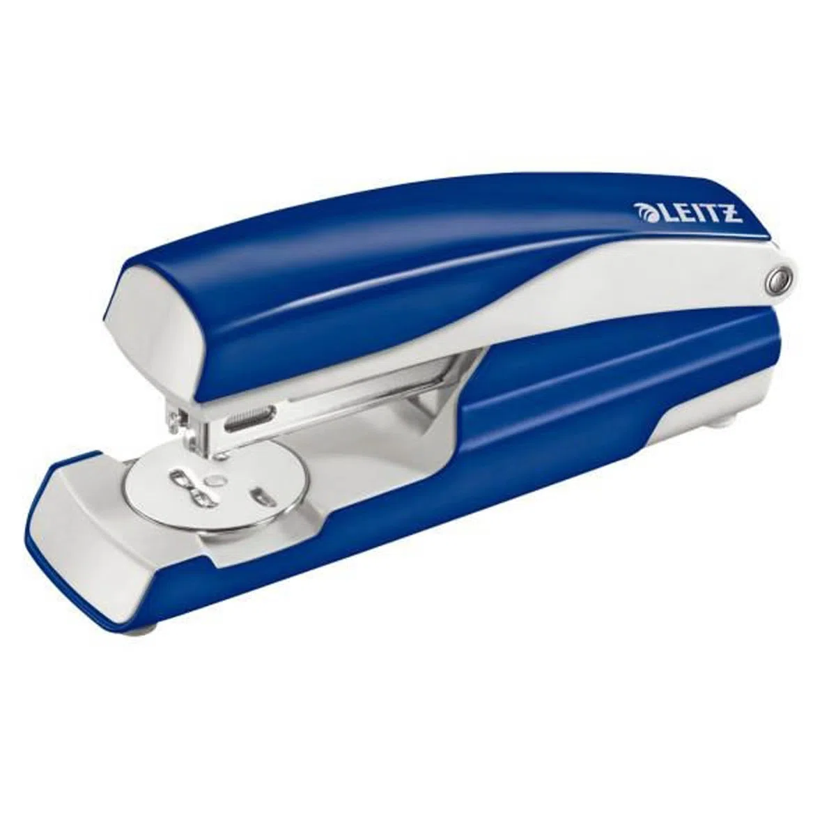 Leitz 5008 NeXXt Series Bürolocher, Metall, bis zu 30 Blatt/Kombi-Set mit Heftgerät + 1000 Klammern extra (blau)