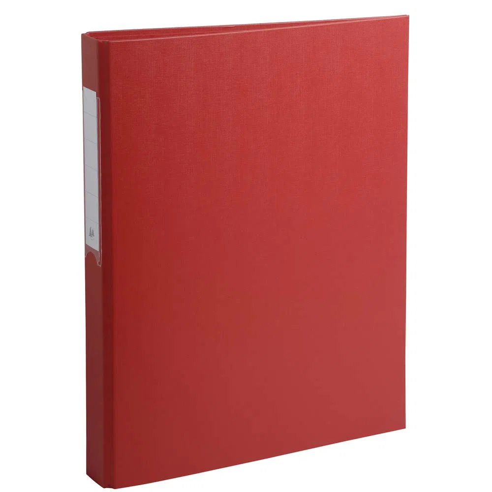 Exacompta 54385E 10er Pack Ringbücher 2 Ringe Füllhöhe 25mm, Rücken 40mm, aufgeklebtes Rückenschild, für DIN A4 Kunststoffbezug aussen und innen, rot