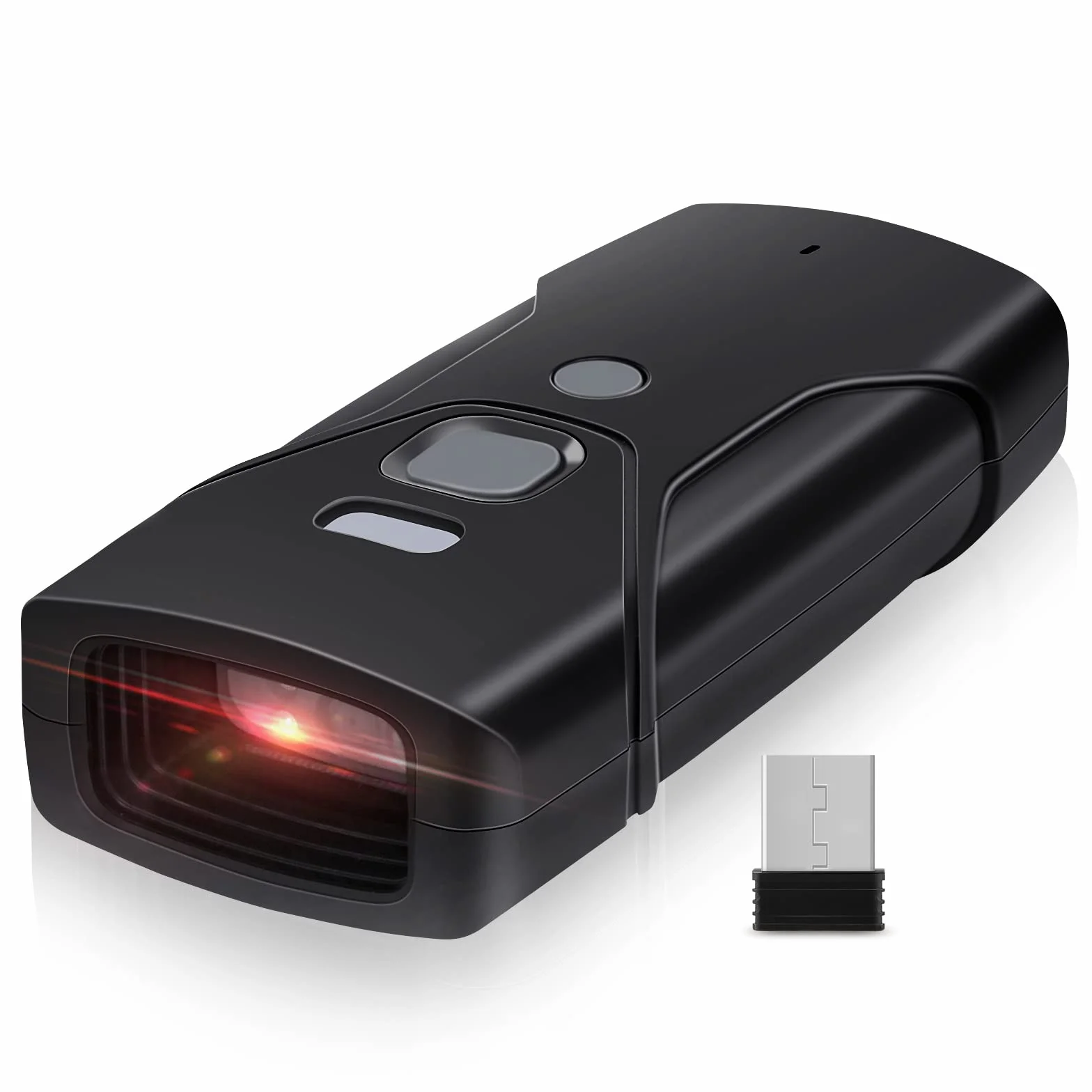 Bluetooth Barcode Scanner, Mini 2D tragbarer kabelloser Barcode-Scanner 3-in-1-Bluetooth- und 2,4-G-Barcode-Leser