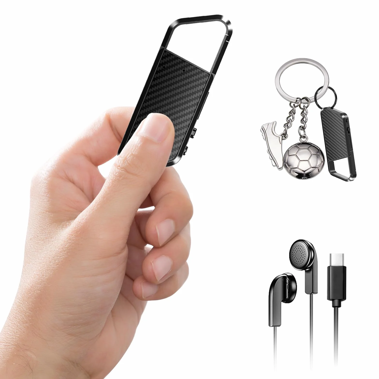 72GB Diktiergerät mit Spracherkennung –Aufnahmegerät, Mobile Rekorder mit DSP5.0 OTG-fähig, 6800h Inhalte-Lange Aufnahmen Diktiergerät, Voice Recorder für Meeting/Interview/Vorlesungen
