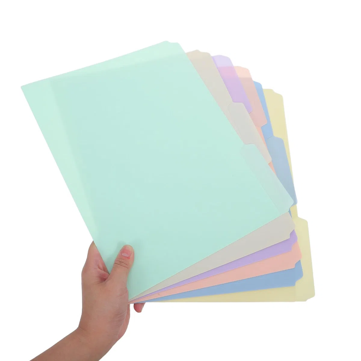36 Stück Kunststoff Manila Aktenordner mit 1/3 Registerlaschen Platzsparende Aufbewahrung und Desktop Organisation für Bücherregale und Projektmanagement