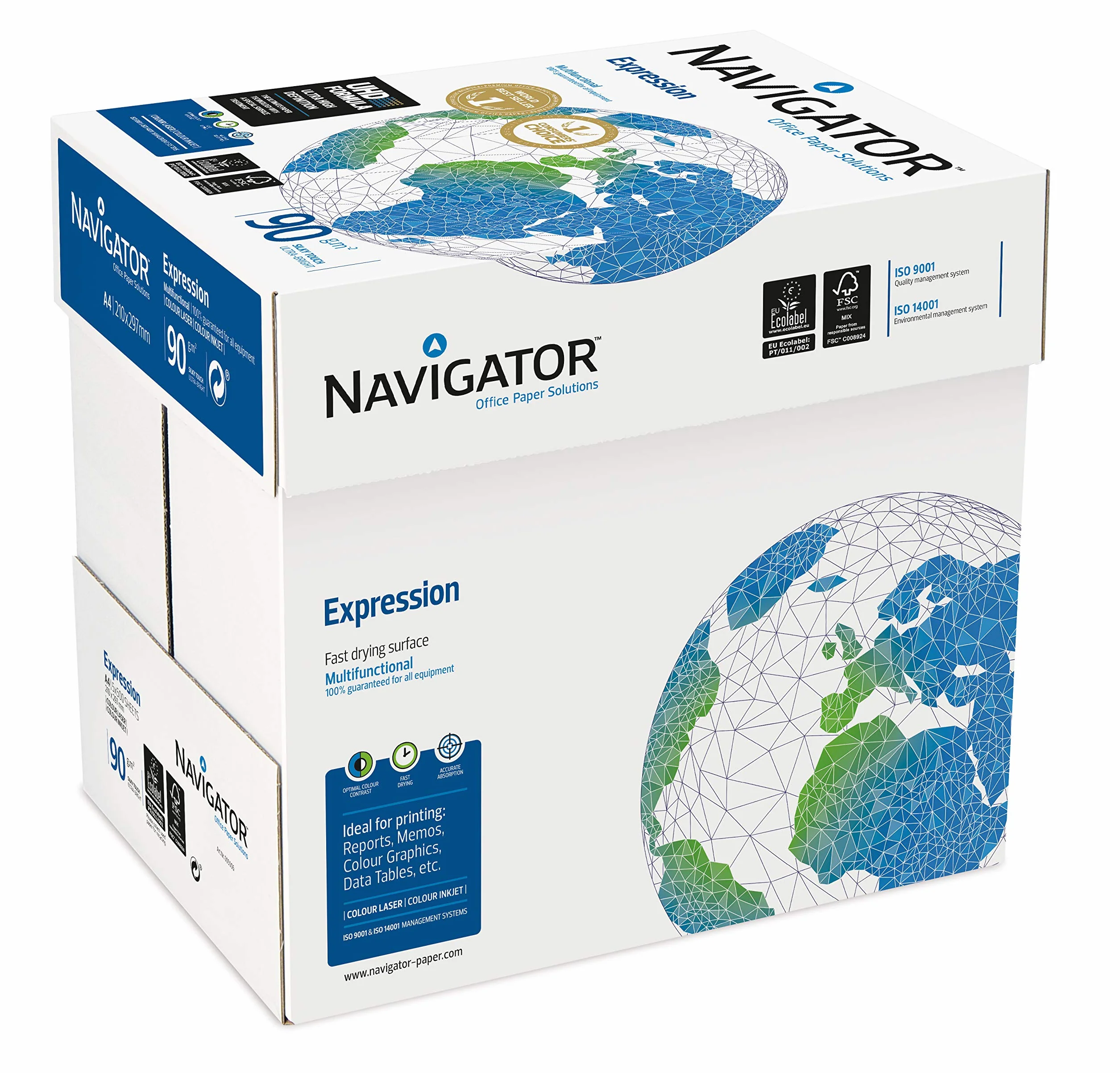 2500 Blatt Navigator Expression Inkjet / Kopierpapier 90g/m² A4 Papier